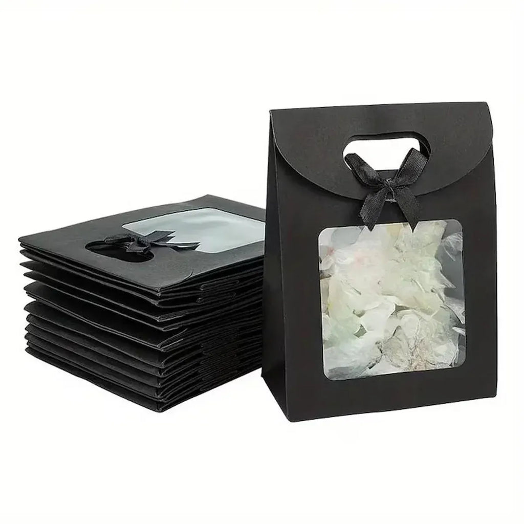 24PCS Bow Gift Boxes with Clear Window Aesthetic for Candy Gift Packaging Use - S