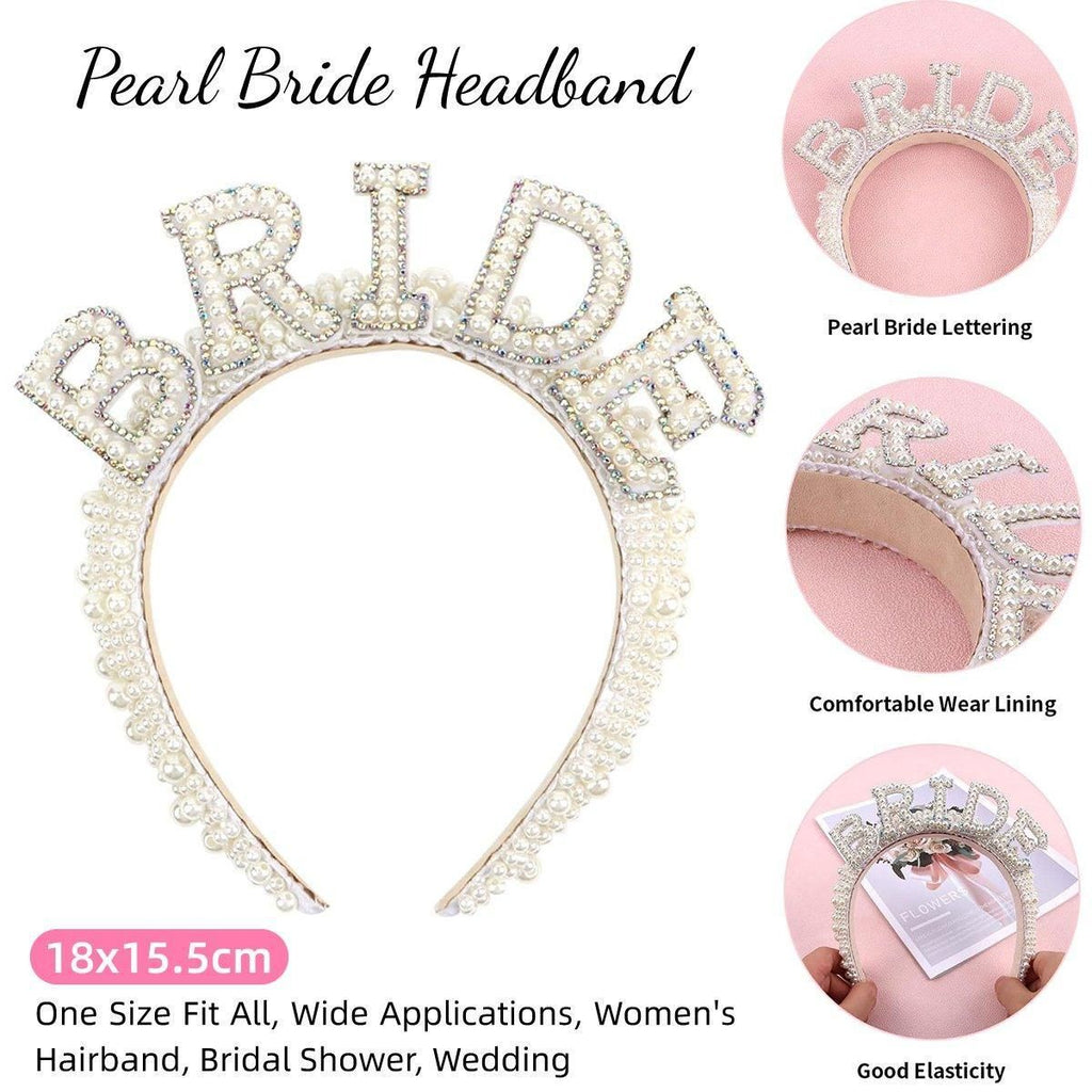 Elegant Bride Pearl Headband Bridal Hair Accessories Wedding Party Ornament