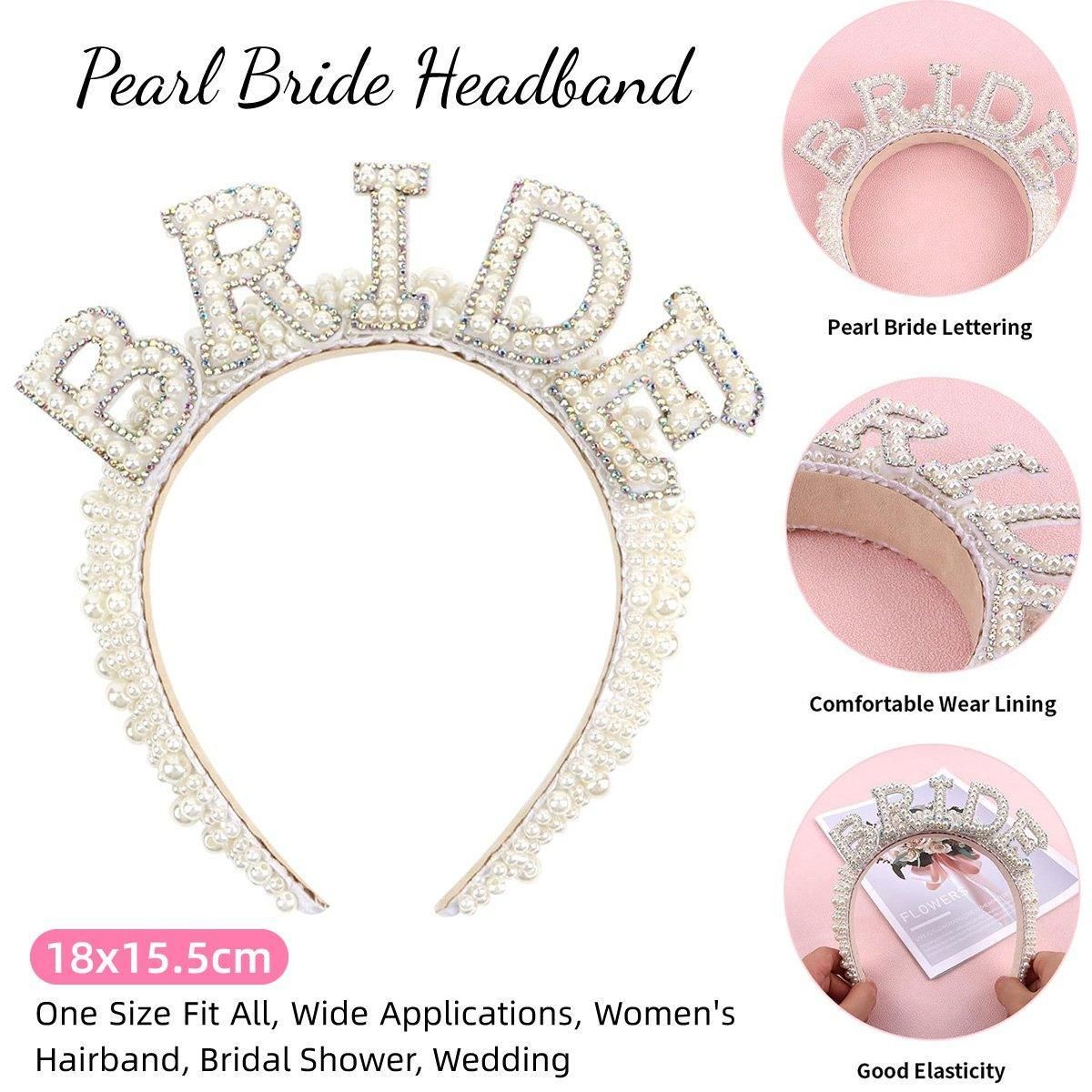 Elegant Bride Pearl Headband Bridal Hair Accessories Wedding Party Ornament