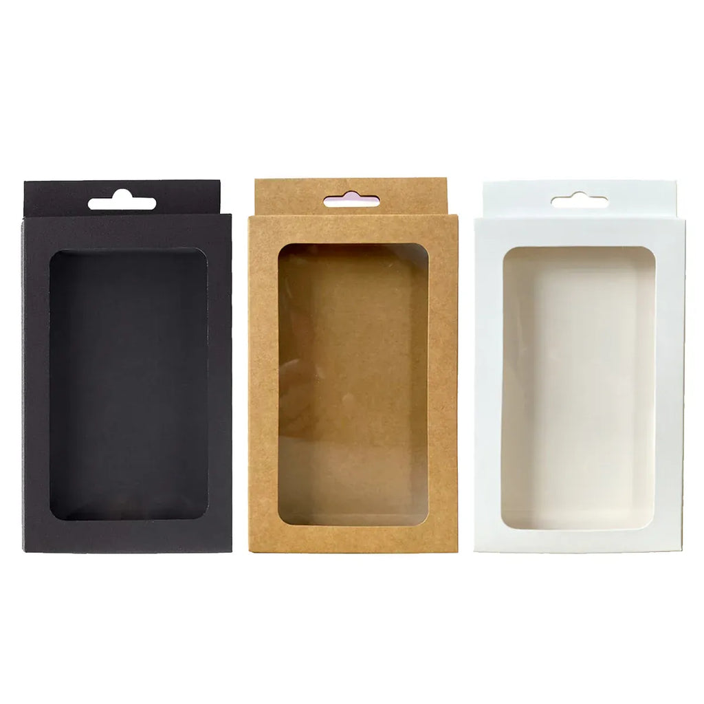 50PCS Gift Packaging Boxes Durable Clear Window for Gift Packaging Presentation - Black