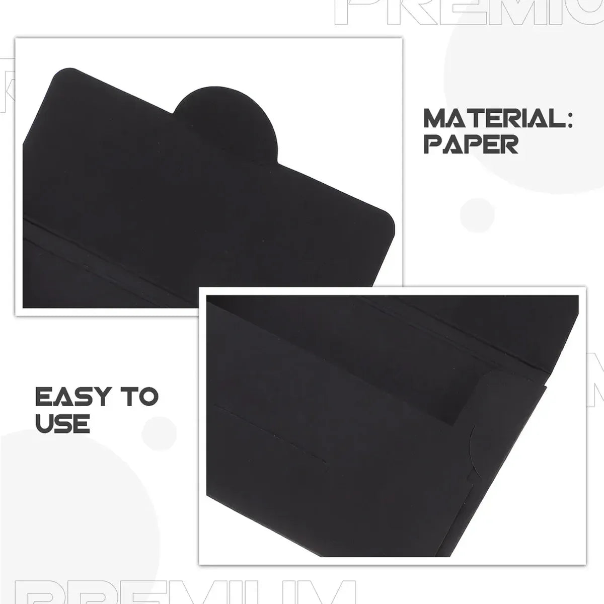 50PCS Membership Card Paper Gift Box Envelope for Gift Packaging Business Party - Black