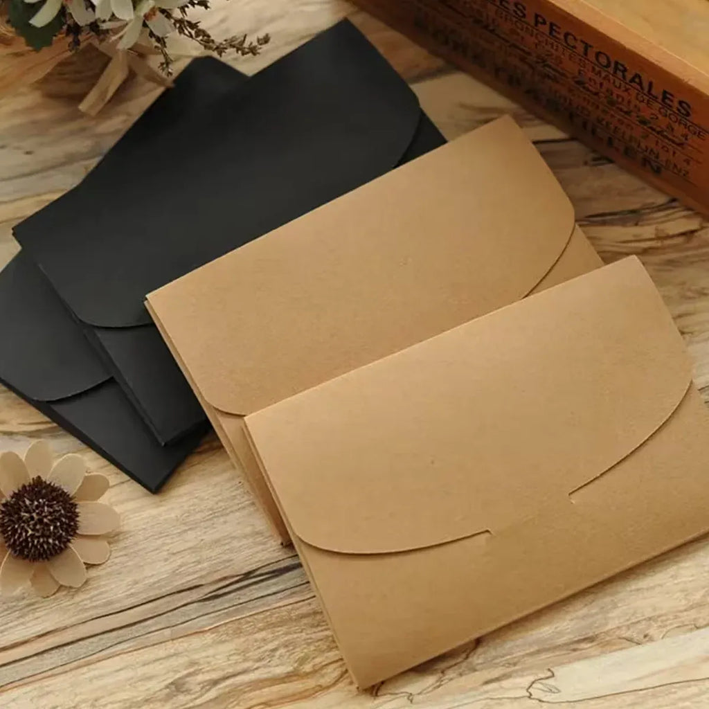50PCS Membership Card Paper Gift Box Envelope for Gift Packaging Business Party - Black