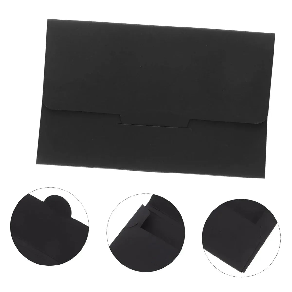50PCS Membership Card Paper Gift Box Envelope for Gift Packaging Business Party - Black