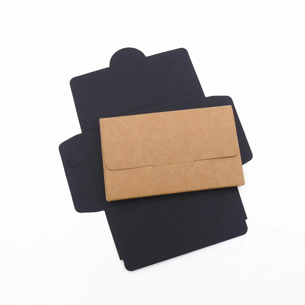 50PCS Membership Card Paper Gift Box Envelope for Gift Packaging Business Party - Black