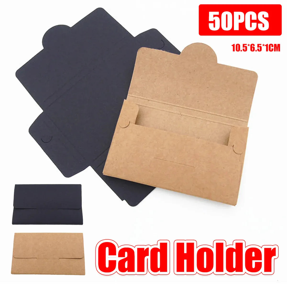 50PCS Membership Card Paper Gift Box Envelope for Gift Packaging Business Party - Black