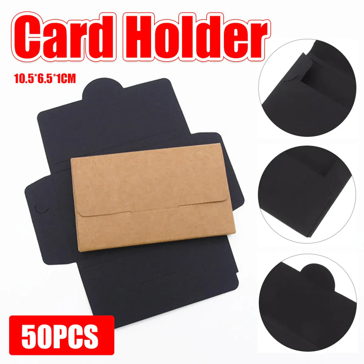 50PCS Membership Card Paper Gift Box Envelope for Gift Packaging Business Party - Kraft