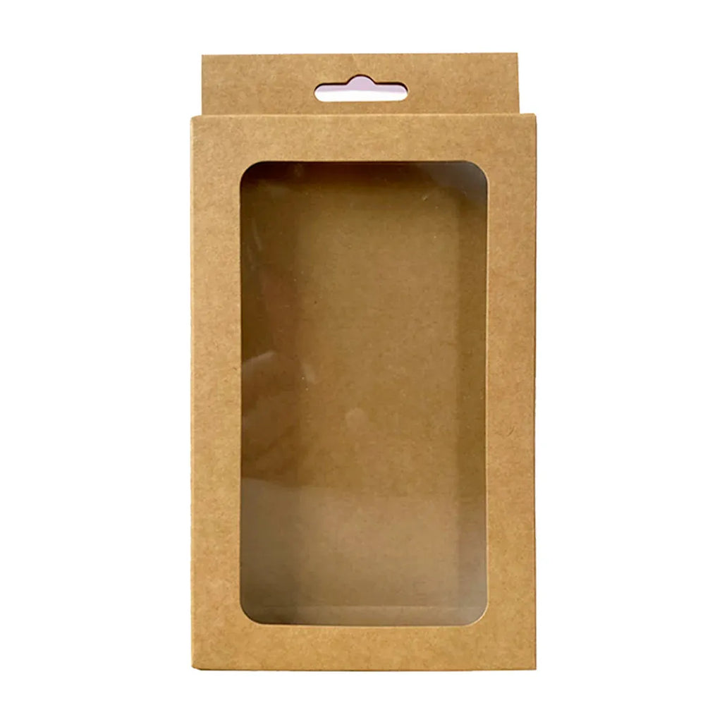 50PCS Gift Packaging Boxes Durable Clear Window for Gift Packaging Presentation - Kraft