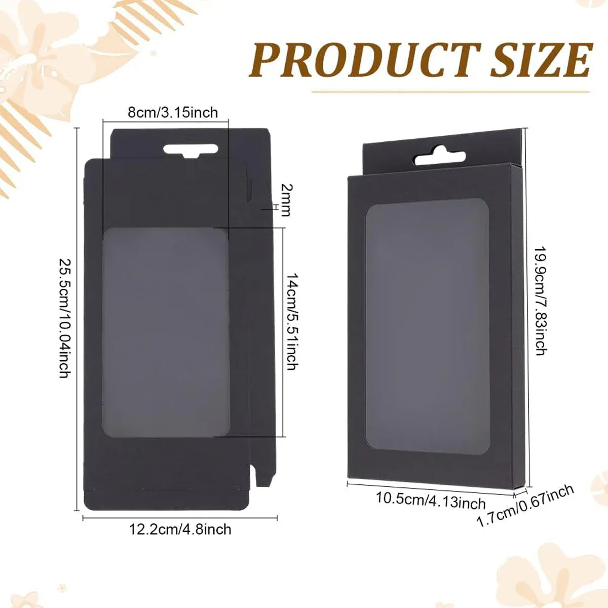 50PCS Gift Packaging Boxes Durable Clear Window for Gift Packaging Presentation - White