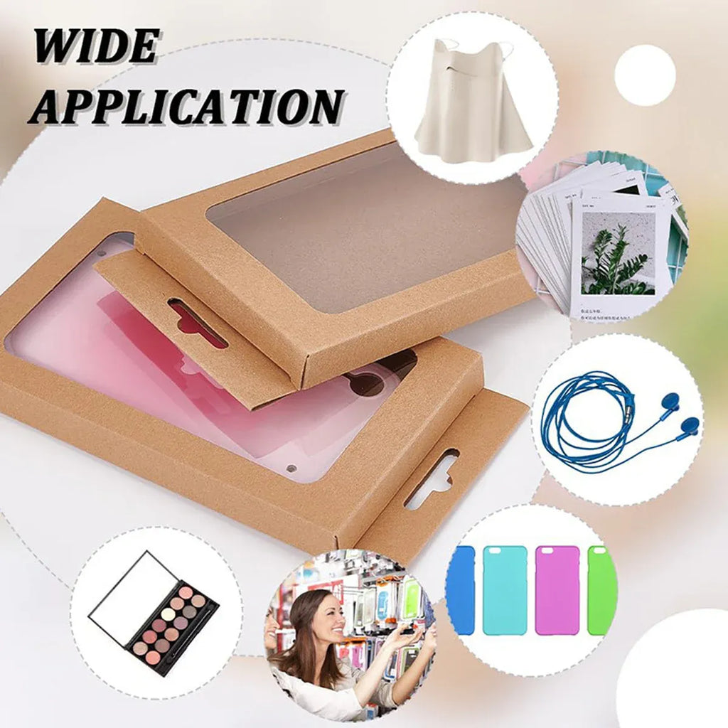 50PCS Gift Packaging Boxes Durable Clear Window for Gift Packaging Presentation - White