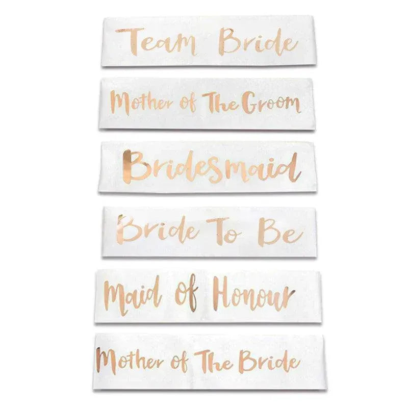 Bridal Party Sash Rose Gold Bride Bridesmaid Maid Honour Mother Hens Night Wear - Bride To Be