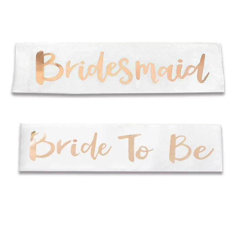 Bridal Party Sash Rose Gold Bride Bridesmaid Maid Honour Mother Hens Night Wear - Mother Of The Bride
