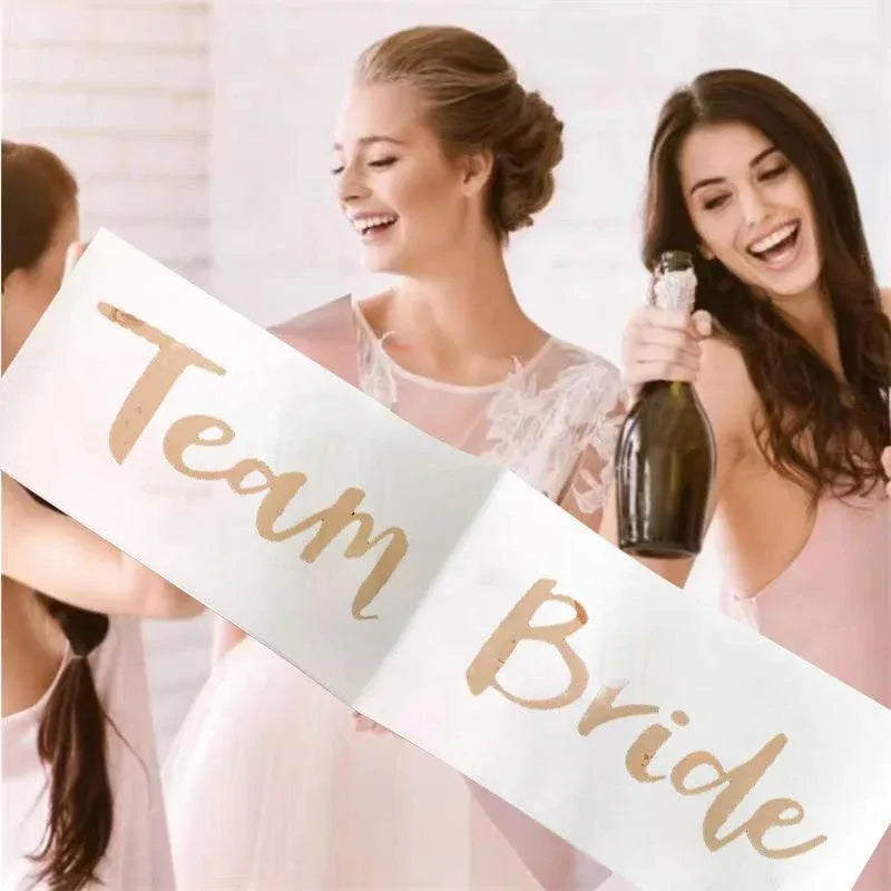 Bridal Party Sash Rose Gold Bride Bridesmaid Maid Honour Mother Hens Night Wear - Mother Of The Bride