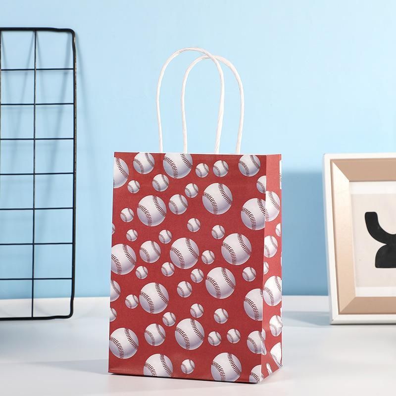 30PCS Fashion Ball Kraft Paper Gift Bag Festivals gift tote bag Party Favor Bag - Soccer-30pcs