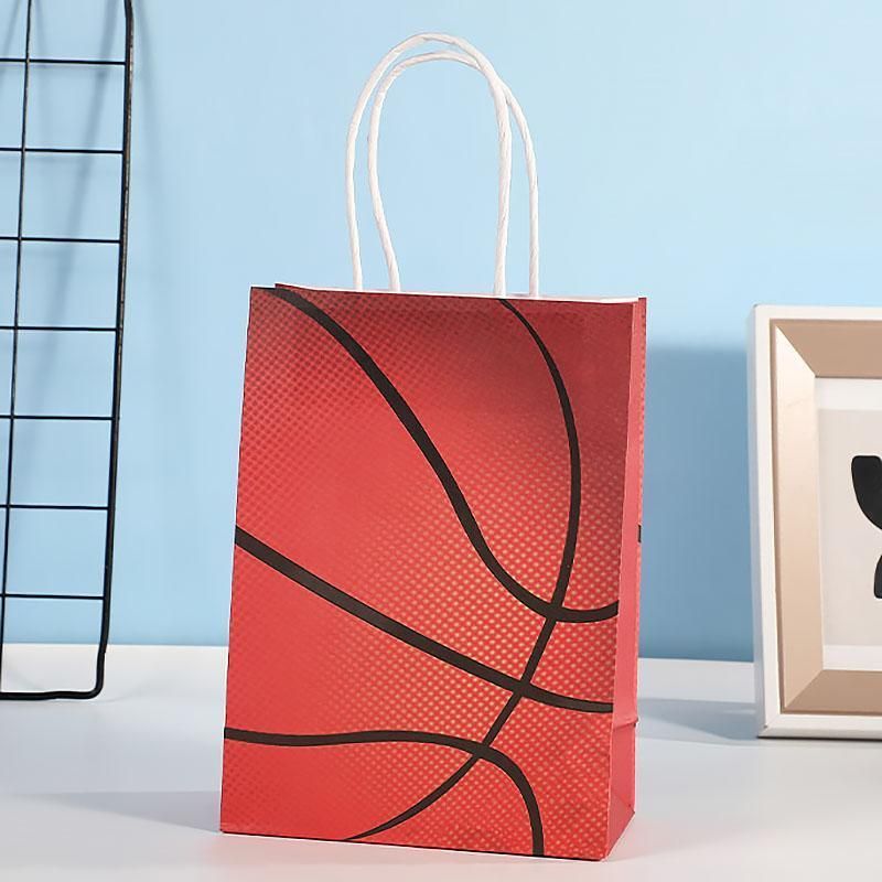 30PCS Fashion Ball Kraft Paper Gift Bag Festivals gift tote bag Party Favor Bag - Soccer-30pcs