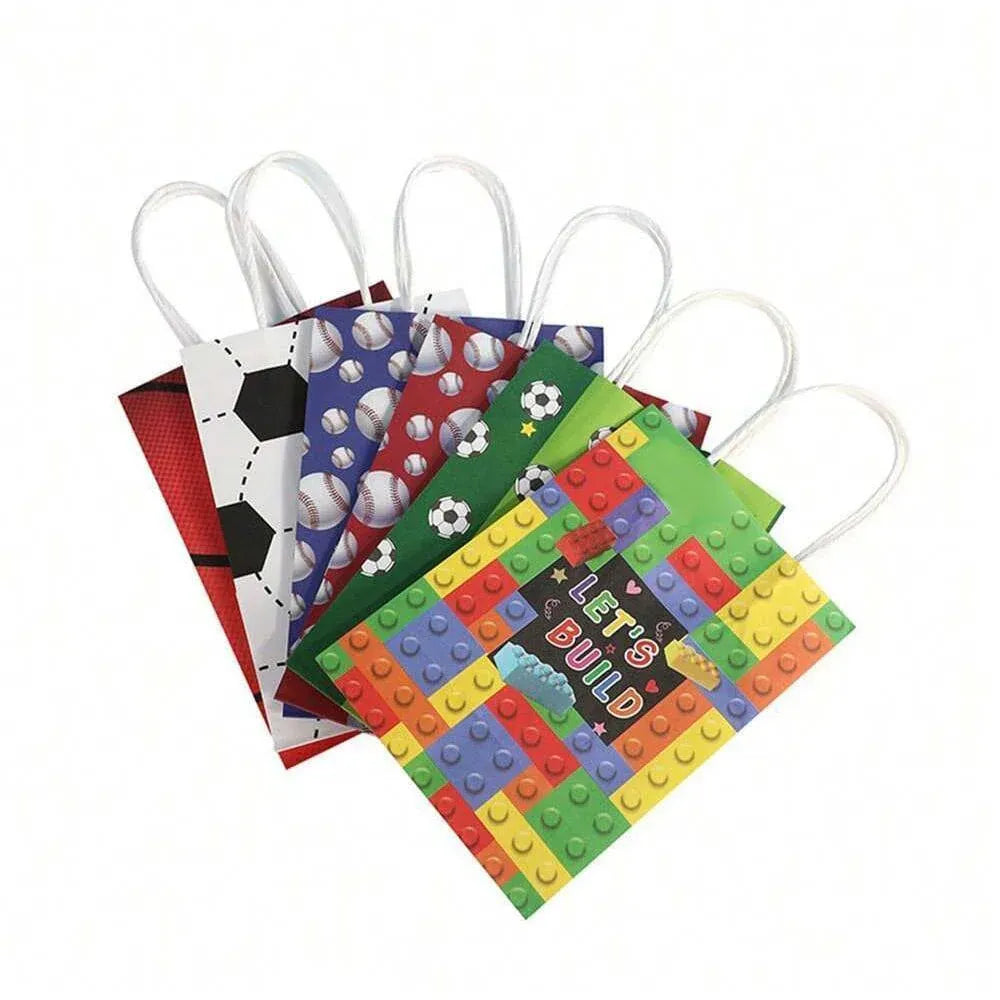 30PCS Fashion Ball Kraft Paper Gift Bag Festivals gift tote bag Party Favor Bag - Soccer-30pcs