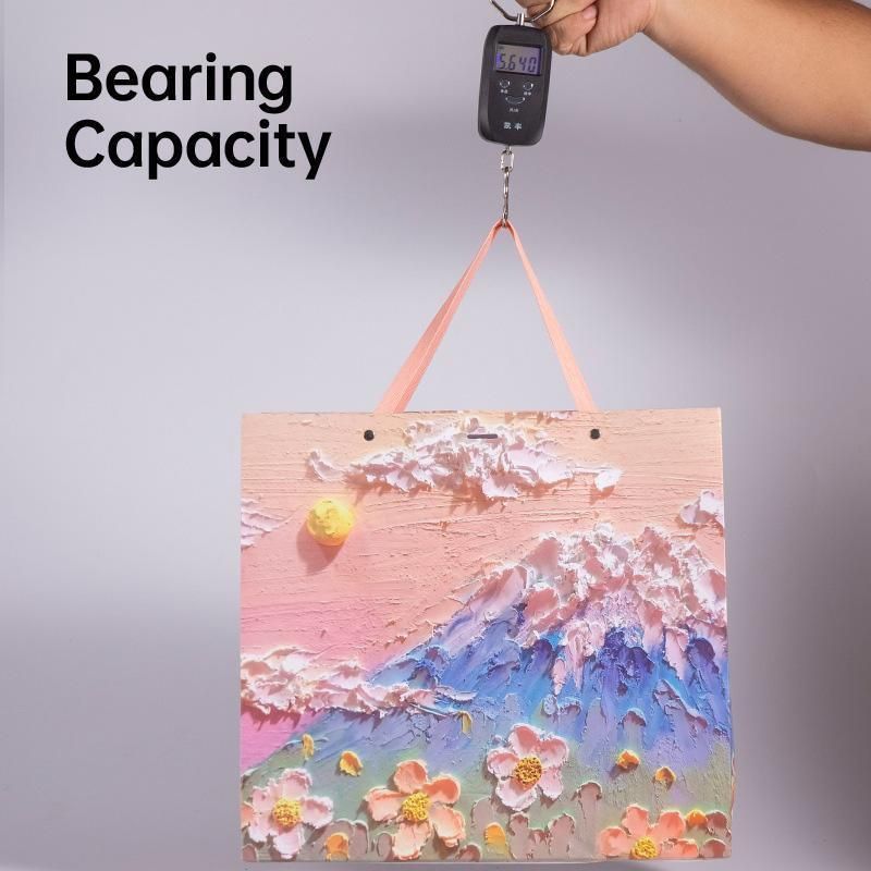 10pcs Oil Painting Gift Paper Bags for Birthday and Holiday Gift Packaging Tote - S