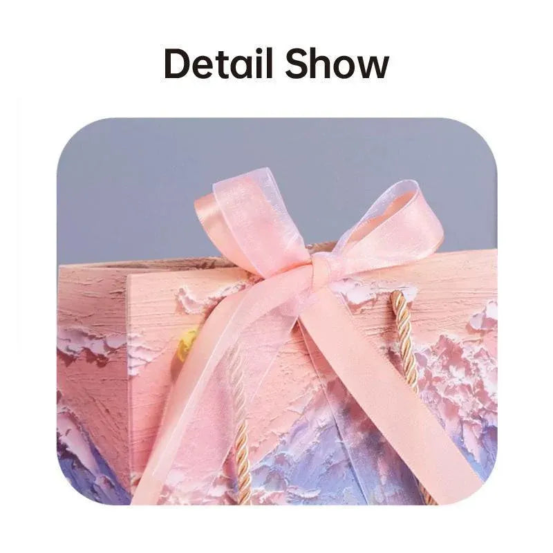 10pcs Oil Painting Gift Paper Bags for Birthday and Holiday Gift Packaging Tote - S