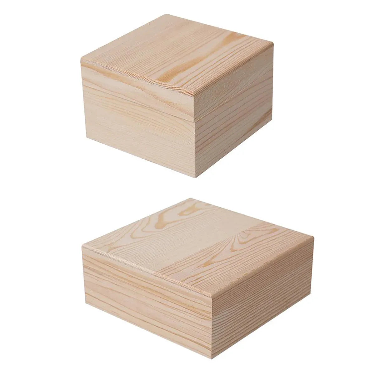 10pcs Wooden Gift Box for Jewelry Packaging Crafts Wedding Birthday Gift Storage - 12cm x 12cm x 8cm