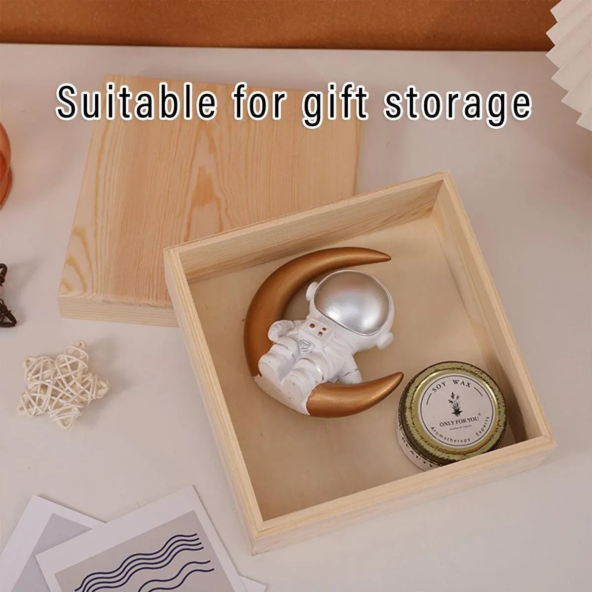 10pcs Wooden Gift Box for Jewelry Packaging Crafts Wedding Birthday Gift Storage - 12cm x 12cm x 8cm