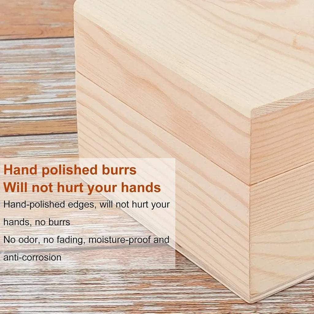 10pcs Wooden Gift Box for Jewelry Packaging Crafts Wedding Birthday Gift Storage - 12cm x 12cm x 8cm