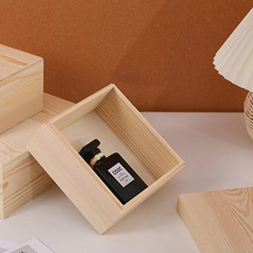 10pcs Wooden Gift Box for Jewelry Packaging Crafts Wedding Birthday Gift Storage - 12cm x 12cm x 8cm
