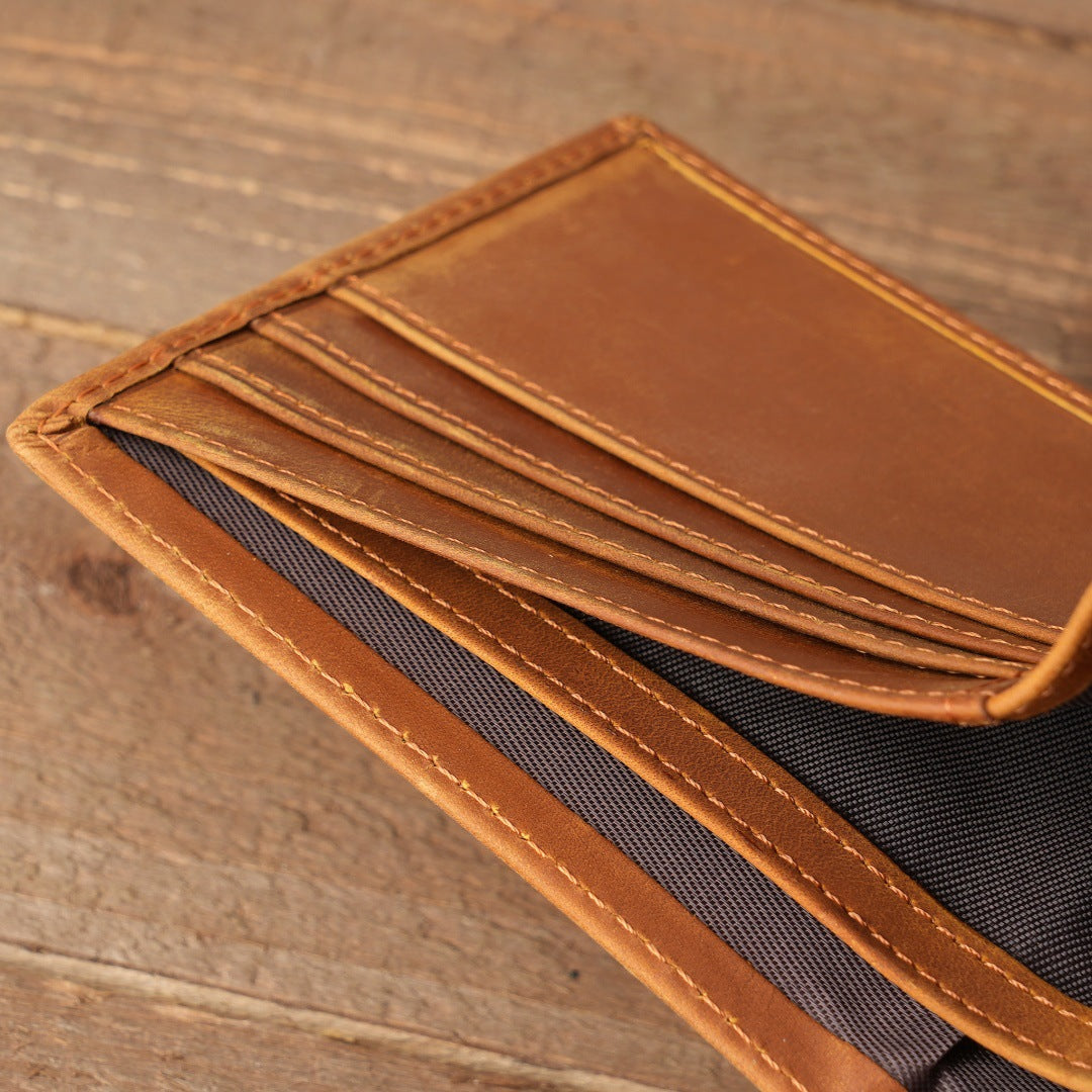 Style 1 To My Son Embossed Genuine Cowhide Leather Men's Wallet (Gift Giver: Love Dad) - Anti-Theft RFID Blocking - Personalized Dad & Mom Gift