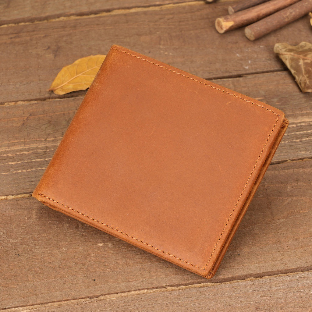 Style 1 To My Son Embossed Genuine Cowhide Leather Men's Wallet (Gift Giver: Love Mom) - Anti-Theft RFID Blocking - Personalized Dad & Mom Gift