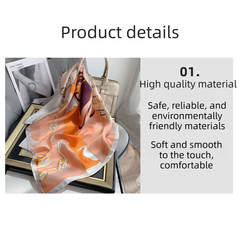 Leopard Print Style Korean Design 70x70cm Imitation Silk Scarf Gift Set for Women - Fashionable Square Scarf with Scarf Ring & Luxury Gift Box, Versatile Neck Scarf for Mum, Grandma, Ladies - Ideal Gift for Mother's Day, Birthday, Anniversary