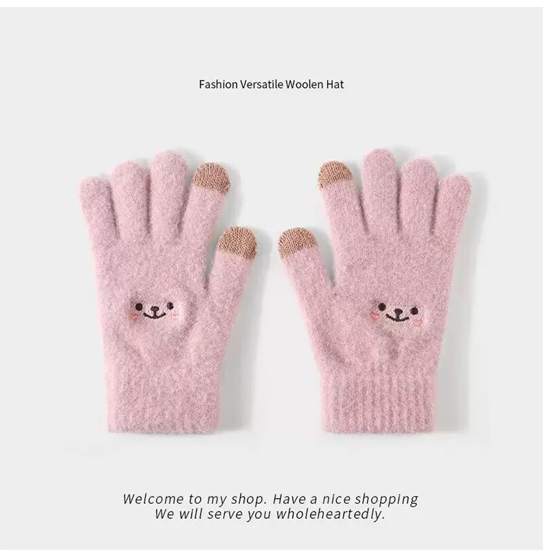 Pink Winter Cashmere-Like Scarf and Gloves Gift Set for Women - Solid Color Tassel Warm Neck Wrap with Touchscreen Knit Mittens, Premium Gift Box - Birthday & Holiday Present