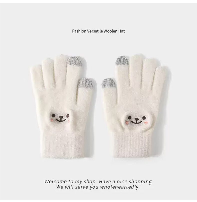 White Winter Cashmere-Like Scarf and Gloves Gift Set for Women - Solid Color Tassel Warm Neck Wrap with Touchscreen Knit Mittens, Premium Gift Box - Birthday & Holiday Present