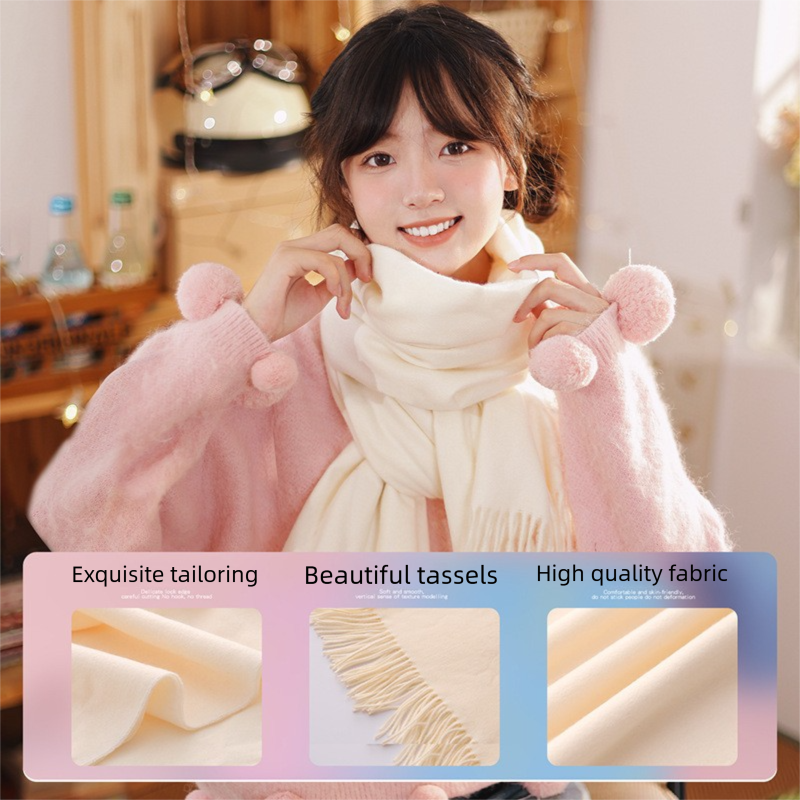 White Winter Scarf Gift Box Set for Women （Earmuffs, Gloves, and Scarf 3-Piece Set）- Soft Warm Scarf with Luxury Gift Packaging Birthday Present for Girlfriend Wife Daughter